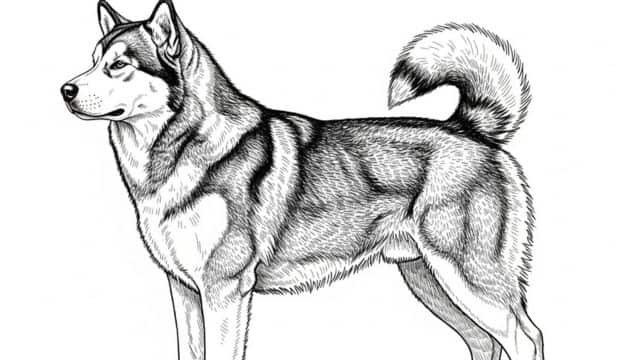 alaskan malamute drawing topper image