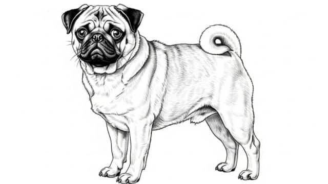 pug dog topper image drawing