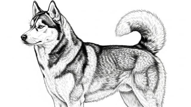 siberian husky drawing topper image