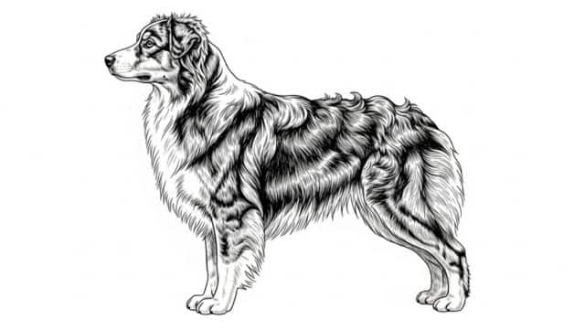australian shepherd drawing topper image
