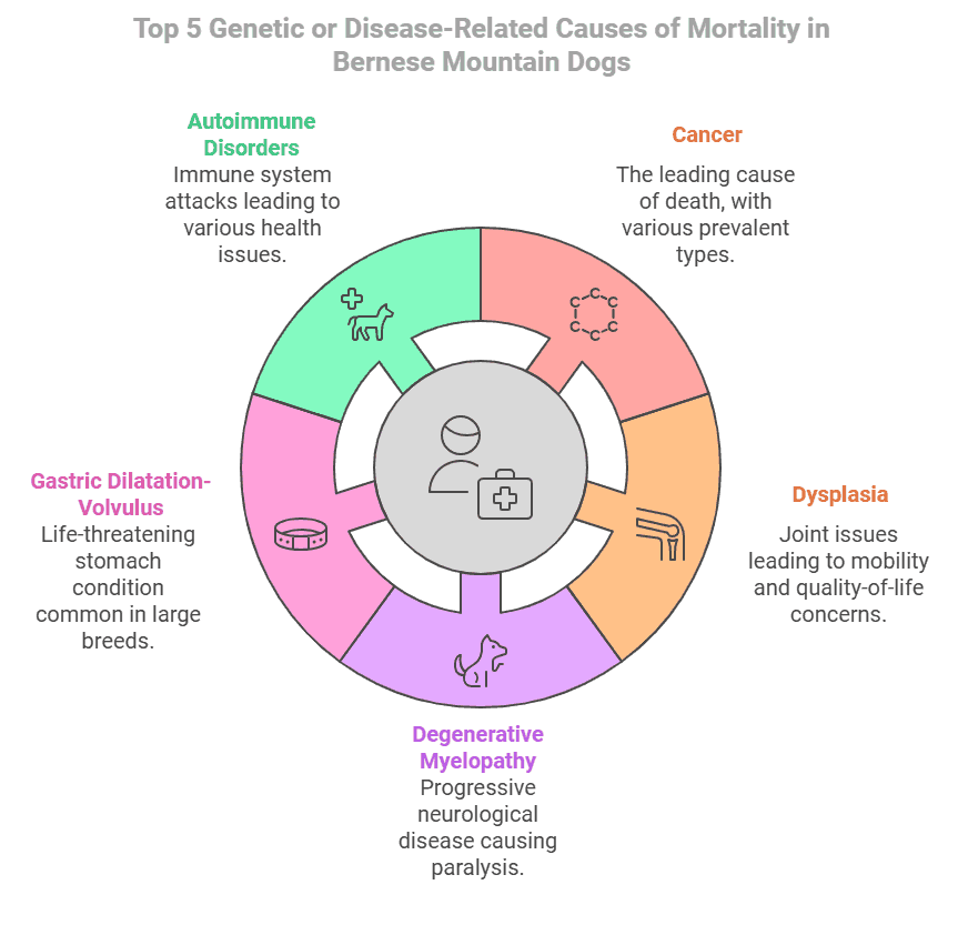 top 5 genetic or disease related causes of mortality in bernese mountain dogs visual selection