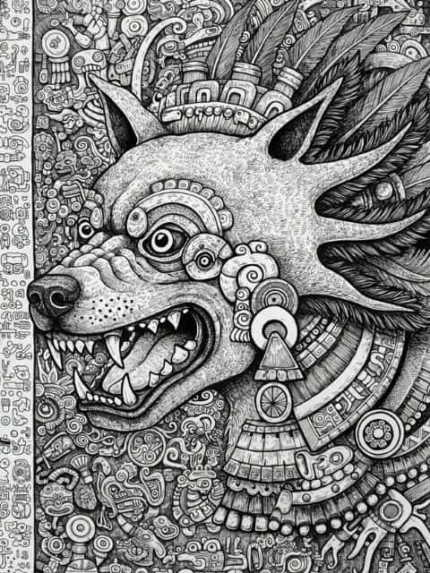 xolotl mythology dog topper petrage