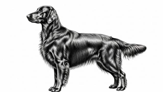 flat coated retriever drawing topper image
