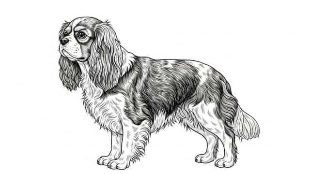 king charles cavalier spaniel drawing topper